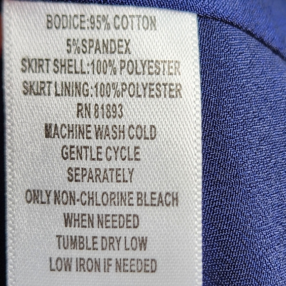 IsaacMizrahiLive Blue Short Sleeve Long Dress w/Floral Print Skirt Size Medium - Picture 7 of 7